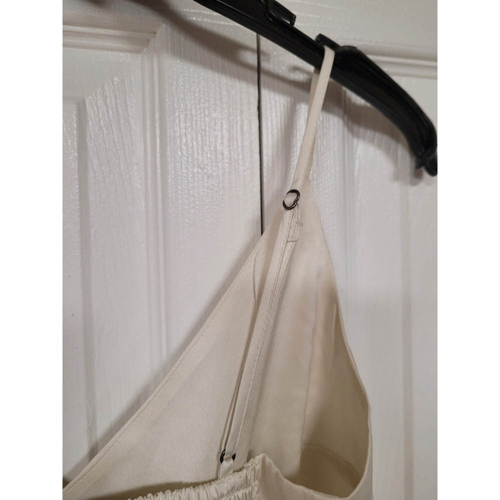 Abercrombie & Fitch Y2K Cream Satin V-Neck Smocked Cropped Cami Top Size S - Picture 6 of 6